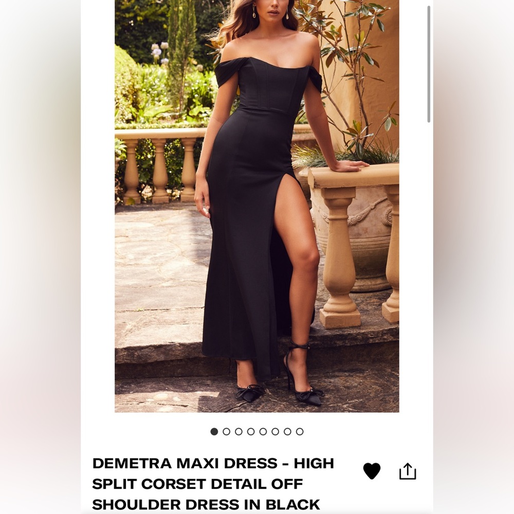 Split corset off shoulder maxi formal dress